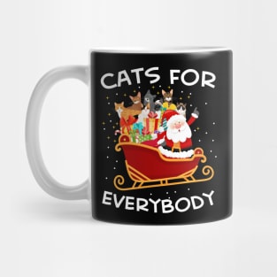 Santa Claus Riding Sleigh carry Kittens Gift Christmas Cat Lover Mug